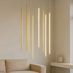Lampadari Moderni-Ondaluce genius lampadario oro design moderno per soggiorno