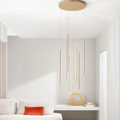 Lampadari Moderni-Ondaluce genius lampadario oro design moderno per soggiorno