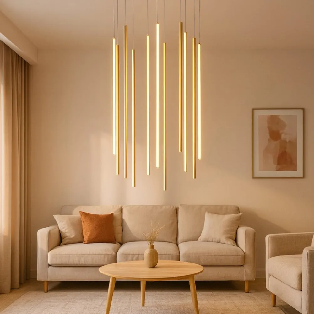 Lampadari Moderni-Ondaluce genius lampadario oro design moderno per soggiorno