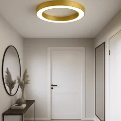 Plafoniere Moderne-Ondaluce globus plafoniera 80cm moderna rotonda oro led 3000k 4000k