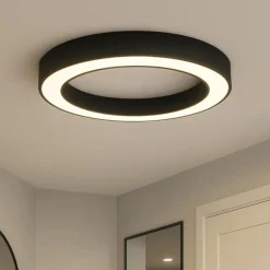 Plafoniere Moderne-Ondaluce globus plafoniera moderna 80cm nera led dimmerabile 80cm