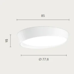 Plafoniere Moderne-Ondaluce half plafoniera moderna led dimmerabile 77cm