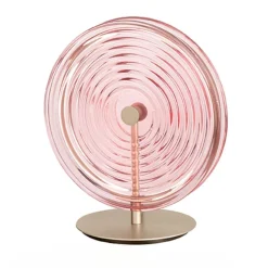 Abat Jour-Ondaluce jokey abat-jour da comodino tonda vetro rosa led 3000k
