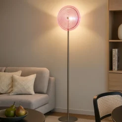 Lampade Da Terra-Ondaluce jokey lampada da terra vetro tondo rosa led 3000k