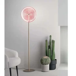 Lampade Da Terra-Ondaluce jokey lampada da terra vetro tondo rosa led 3000k