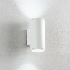 Applique Da Esterno-Ondaluce jubo applique da esterno cilindro bianco biemissione ip54