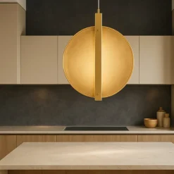 Lampadari Cucina-Ondaluce juis gr lampadario oro da cucina vetro ambra led