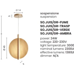 Lampadari Cucina-Ondaluce juis gr lampadario oro da cucina vetro ambra led