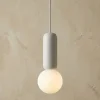 Lampade A Sospensione-Ondaluce lampada a sospensione moderna rock cemento bianco sfera vetro