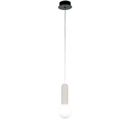 Lampade A Sospensione-Ondaluce lampada a sospensione moderna rock cemento bianco sfera vetro