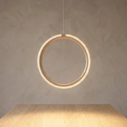 Lampade A Sospensione-Ondaluce lampada a sospensione pinta anello led oro 12w 3000k dimmerabile