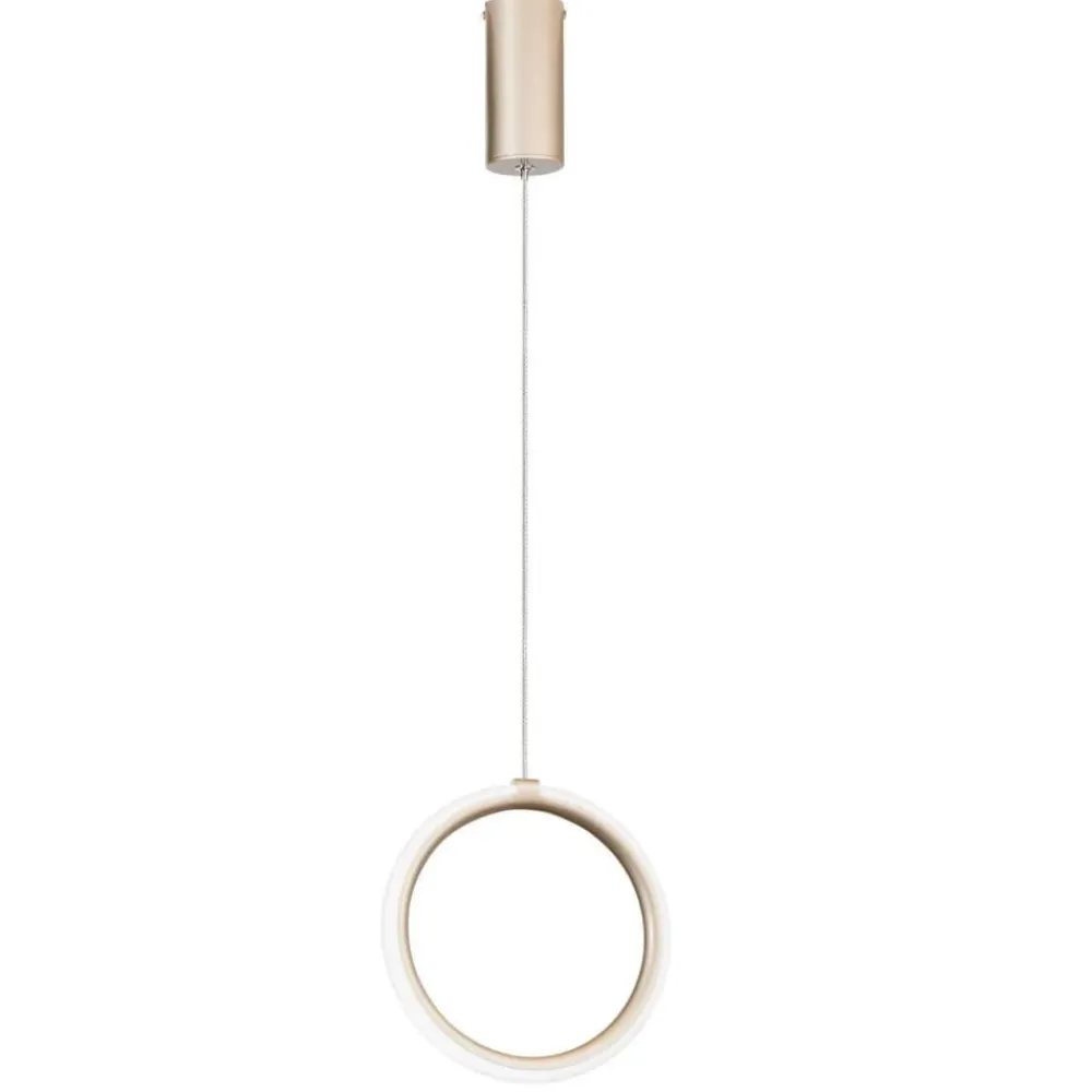 Lampade A Sospensione-Ondaluce lampada a sospensione pinta anello led oro 12w 3000k dimmerabile