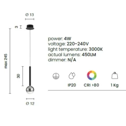 Lampade A Sospensione-Ondaluce lampada a sospensione aura vetro oro led 3000k