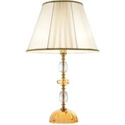 Lampade Da Tavolo-Ondaluce lampada da tavolo per salone classica vetro cristallo ambra