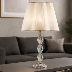 Lampade Da Tavolo-Ondaluce lampada da tavolo per soggiorno cristallo classica