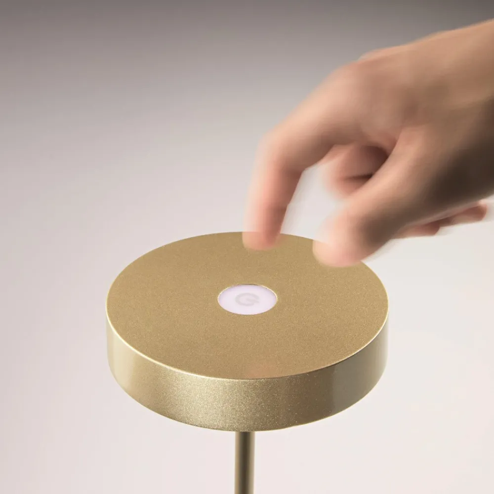 Lampade Da Tavolino Esterno-Ondaluce lampada da tavolo senza fili oro portatile