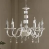 Lampadari Moderni-Ondaluce lampadario livia sei luci vetro bianco e cristalli