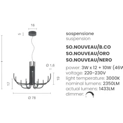 Lampadari Moderni-Ondaluce lampadario moderno so nouveau led oro