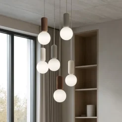 Lampadari Moderni-Ondaluce lampadario rock 6 luci cemento colorato per soggiorno