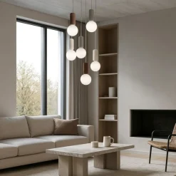 Lampadari Moderni-Ondaluce lampadario rock 6 luci cemento colorato per soggiorno