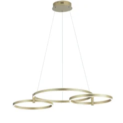 Lampadari Moderni-Ondaluce lampadario sabe oro 3 anelli orientabili led 75w 3000k dimmerabile