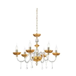 Lampadari Moderni-Ondaluce lampadario vetro cristallo ambrato