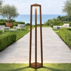 Lampioni Da Giardino-Ondaluce lampione moderno da giardino lucifer corten led 12w 3000k ip65