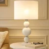 Lampade Da Tavolo-Ondaluce lg tebe lampada da tavolo classica vetro bianco paralume tessuto