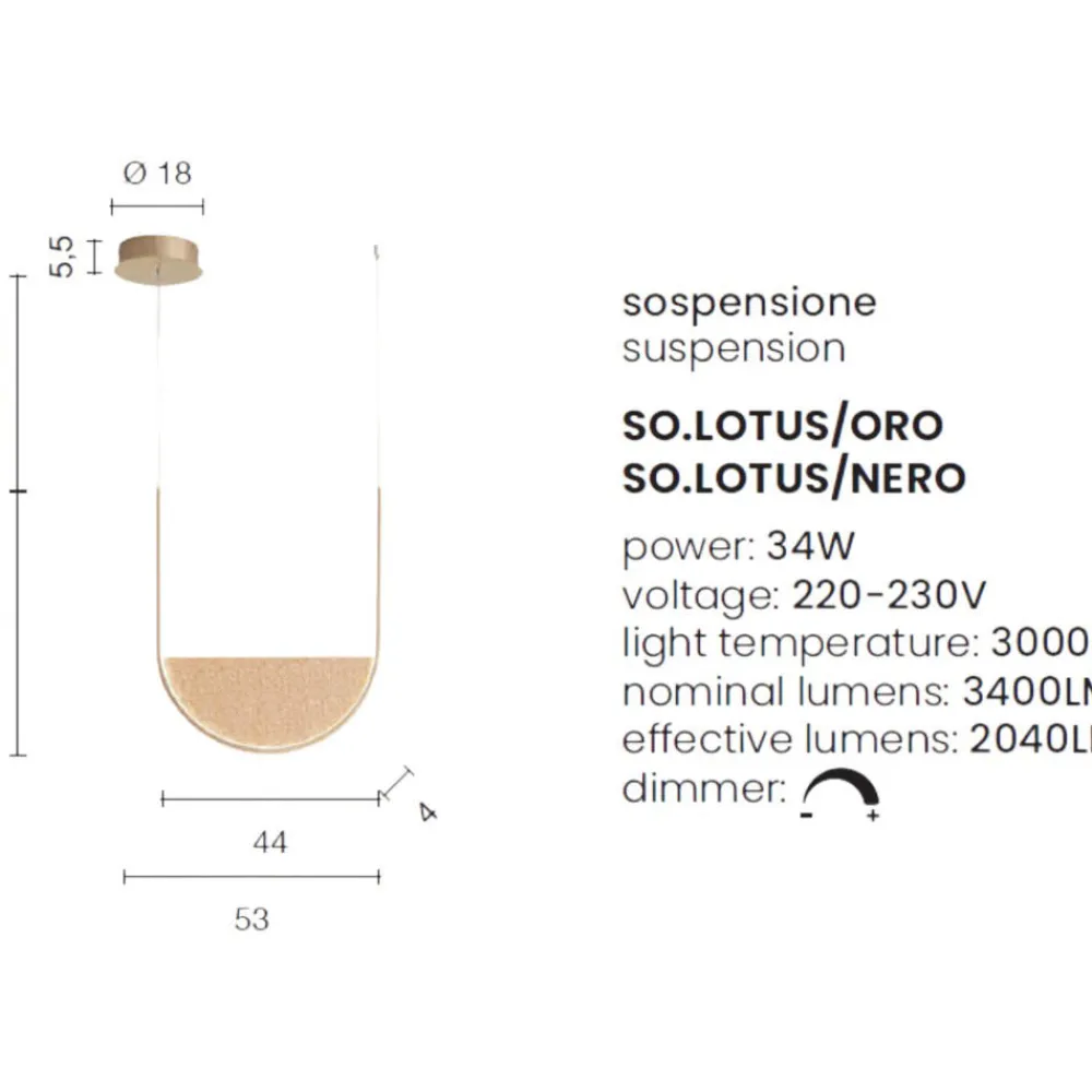 Lampadari Moderni-Ondaluce lotus lampadario moderno nero led 3000k