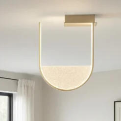 Plafoniere Moderne-Ondaluce lotus oro plafoniera led 34w 3000k dimmerabile moderna
