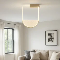 Plafoniere Moderne-Ondaluce lotus oro plafoniera led 34w 3000k dimmerabile moderna