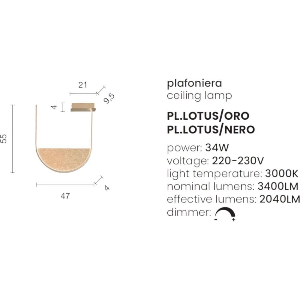Plafoniere Moderne-Ondaluce lotus plafoniera da cucina led 3000k dimmerabile