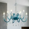 Lampadari Moderni-Ondaluce lp dido lampadario otto bracci cristallo blu ottanio