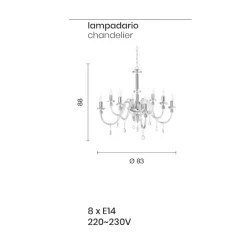 Lampadari Moderni-Ondaluce lp dido lampadario otto bracci cristallo blu ottanio