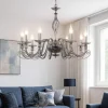 Lampadari Moderni-Ondaluce lp 1306 lampadario contemporaneo 8 bracci vetro grigio fume'