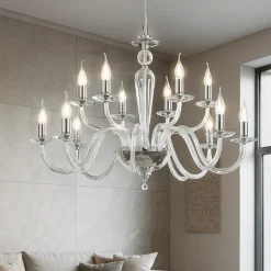 Lampadari Moderni-Ondaluce lp paganini lampadario 12 luci cromo per salotto