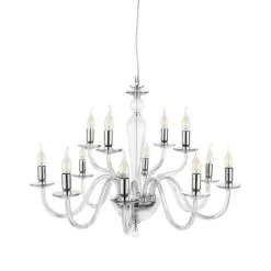 Lampadari Moderni-Ondaluce lp paganini lampadario 12 luci cromo per salotto