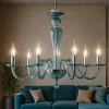 Lampadari Moderni-Ondaluce lp paganini lampadario 6 luci vetri blu ottanio