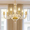 Lampadari Moderni-Ondaluce lp ravel lampadario classico 8 bracci vetro dettagli metallo oro