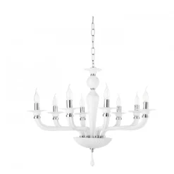 Lampadari Moderni-Ondaluce lp villa lampadario vetro bianco per salotto