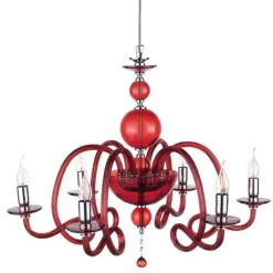 Lampadari Moderni-Ondaluce lp vivaldi lampadario classico 6 bracci vetro rubino classico