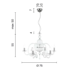 Lampadari Moderni-Ondaluce lp vivaldi lampadario classico 6 bracci vetro rubino classico