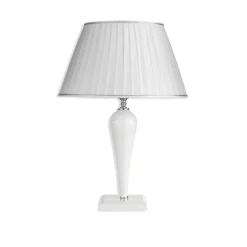 Lampade Da Tavolo-Ondaluce lt ravel lampada da tavolo vetro bianco paralume tessuto contemporanea