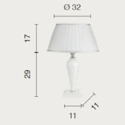 Lampade Da Tavolo-Ondaluce lt ravel lampada da tavolo vetro bianco paralume tessuto contemporanea