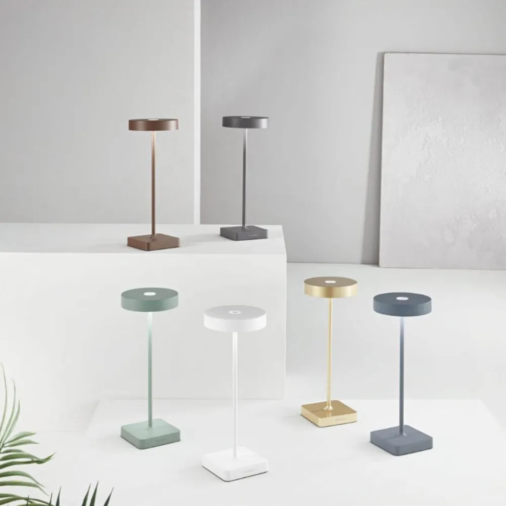Lampade Da Tavolino Esterno-Ondaluce lt tap lampada da tavolo portatile blu led ip54