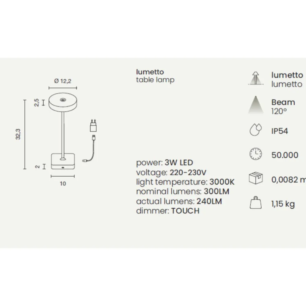 Lampade Da Tavolino Esterno-Ondaluce lt tap lampada da tavolo portatile blu led ip54