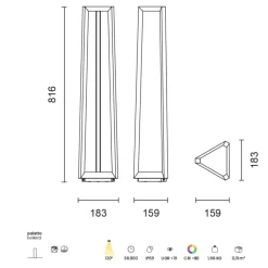 Lampioni Da Giardino-Ondaluce lucifer lampione per esterno antracite moderno led 12w 3000k