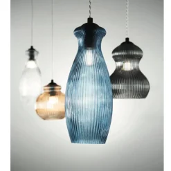 Lampade A Sospensione-Ondaluce madagascar lampada a sospensione vetro ottanio