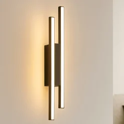 Applique Da Parete-Ondaluce movida applique nera led 3000k dimmerabile moderna