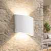 Applique Da Esterno-Ondaluce nevio bianca applique da esterno design curvo biemissione led 3000k